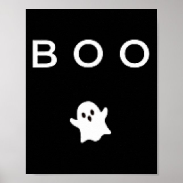 Póster Boo Fantasma Halloween sutil Minimalismo Caída Div (Frente)