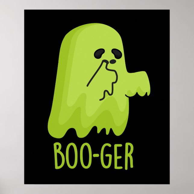 Póster Boo-ger Gracioso Booger Halloween Fantasma Pun Dar (Frente)