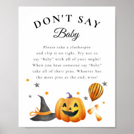 Póster Boo Halloween Baby Shower no dice juego de bebé