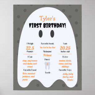 Póster ¡Boo! Halloween niños Poster de primer cumpleaños