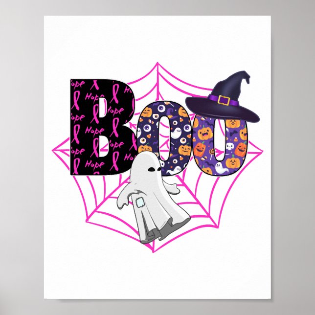 Póster Boo Halloween October Pink (Frente)
