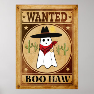 Póster ¡Boo Haw! Se busca fantasma de vintage retro occid