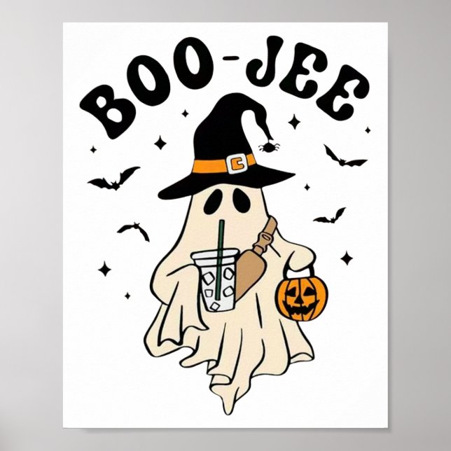 Póster Boo Jee Ghost Cute Funny Halloween (Frente)