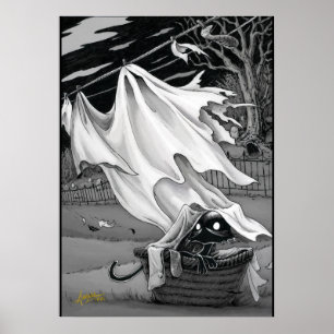 Póster Boo Kitty ayuda con Poster de lavandería