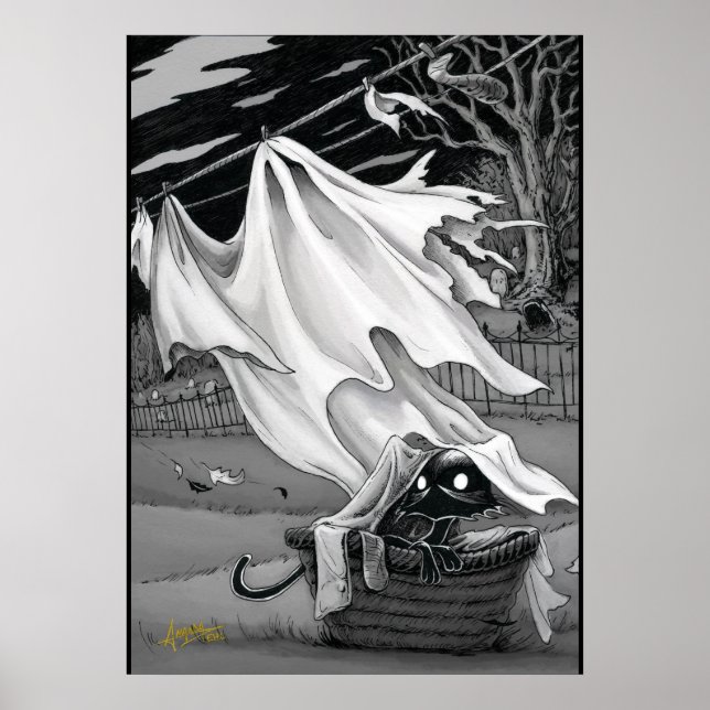 Póster Boo Kitty ayuda con Poster de lavandería (Frente)