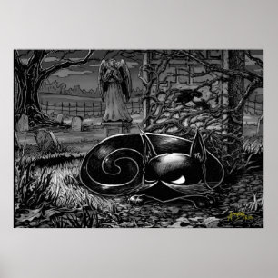 Póster Boo Kitty Naps en un Poster de cementerio