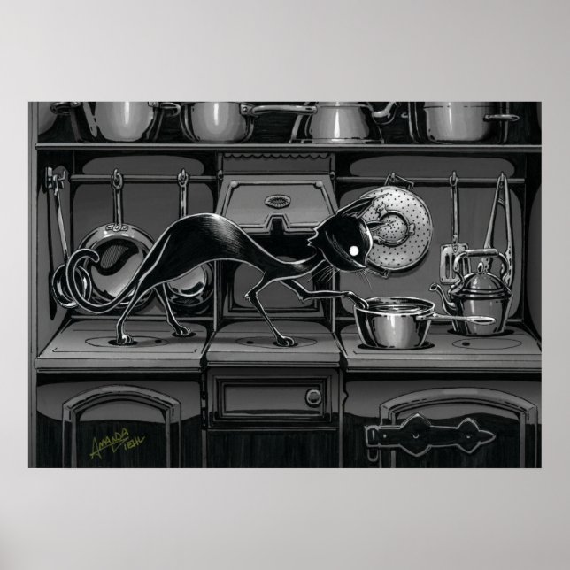 Póster Boo Kitty ve lo que es Poster de cocina (Frente)