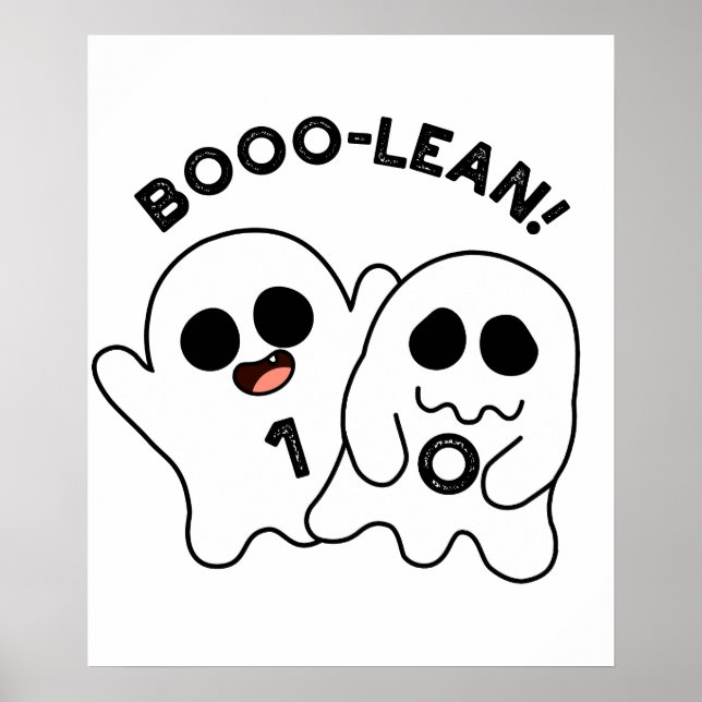 Póster Boo-lean Gracioso PC Ghost Boolean Pun (Frente)