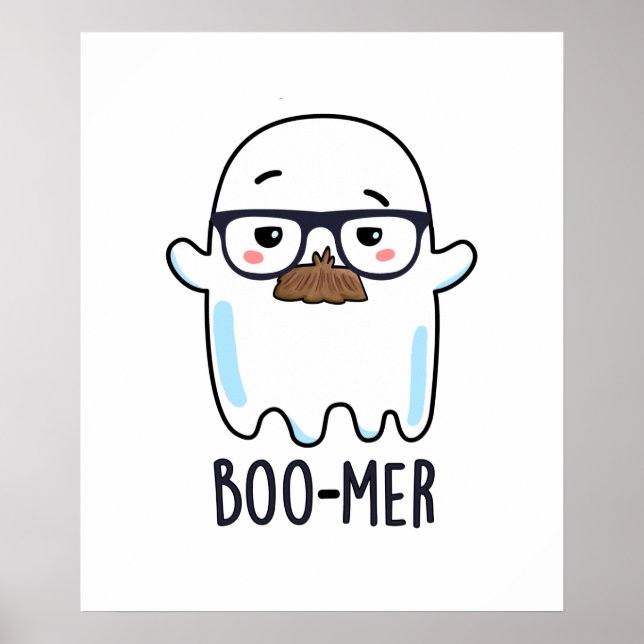 Póster Boo-mer Funny Middle Age Ghost Pun (Frente)