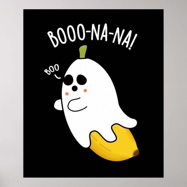 Póster Boo-nana Funny Ghost Banana Pun Dark BG (Frente)