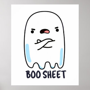 Póster Boo Sheet Funny Halloween Ghost Pun