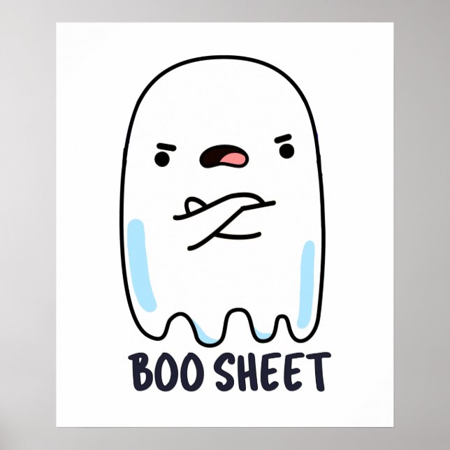 Póster Boo Sheet Funny Halloween Ghost Pun (Frente)