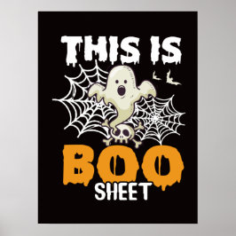 Póster Boo Sheet Halloween Decour Funny Ghost Poster