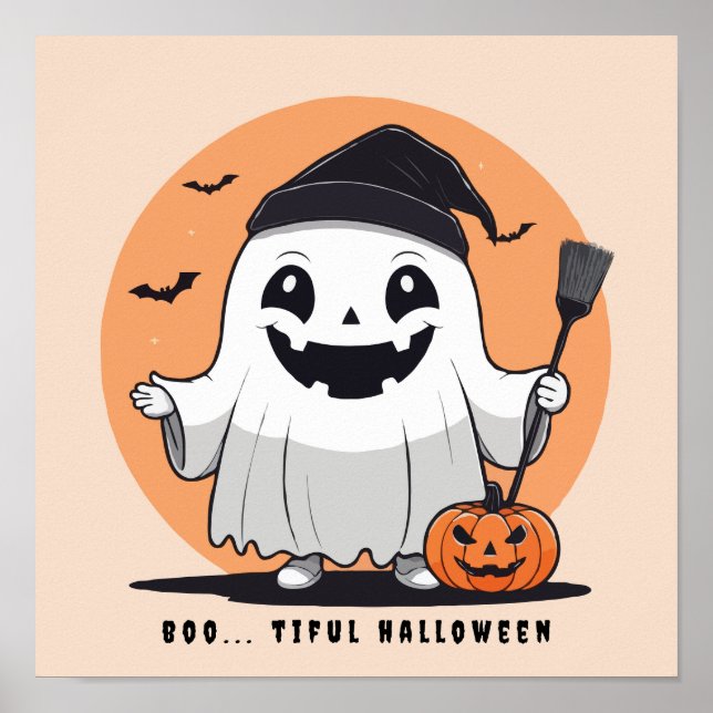 Póster Boo Tiful Halloween Fantasma (Frente)
