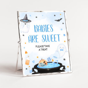 Póster Boo-y Halloween Baby Shower Los bebés son dulces