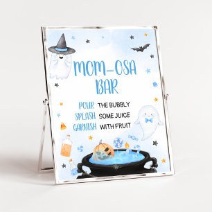 Póster Boo-y Halloween Baby Shower Mom Osa Bar