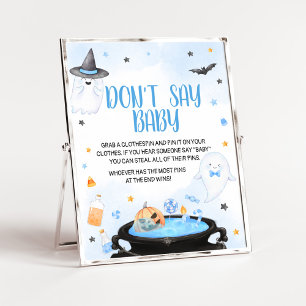 Póster Boo-y Halloween Baby Shower no dice bebé