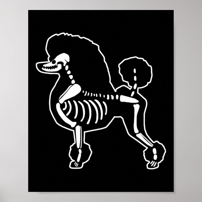 Póster Boodle Dog Skeleton Halloween Doodle Dogs Lover Ow (Frente)