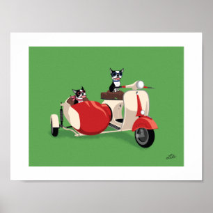Póster Boogie en Vespa (con Rosie)