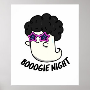 Póster Boogie Night Funny Halloween Disco Ghost Pun