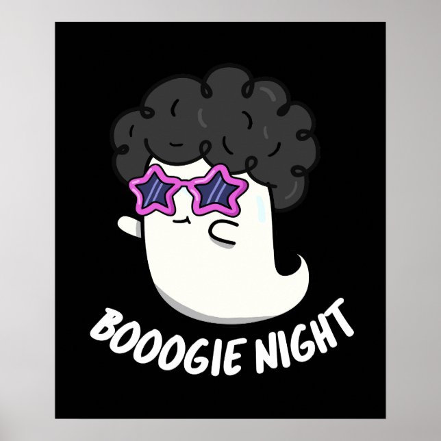 Póster Boogie Night Funny Halloween Ghost Pun Dark BG (Frente)