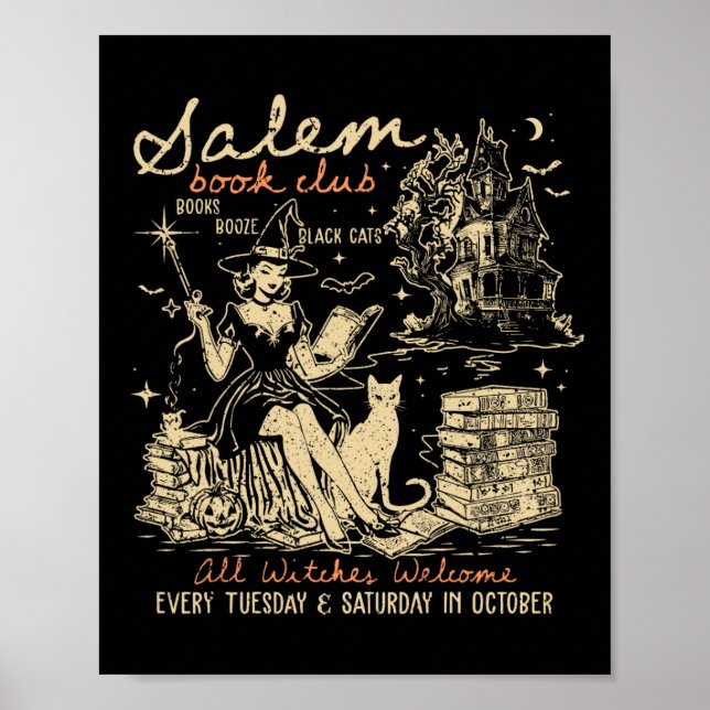 Póster Book Club Funny Bookish Halloween Spookeen Reading (Frente)