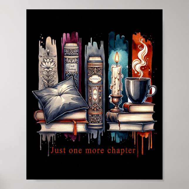 Póster Book Lover, Just One More Chapter Funny Gift Men,  (Frente)