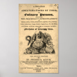 Póster Book of culinary poisons from 1820 antique skull