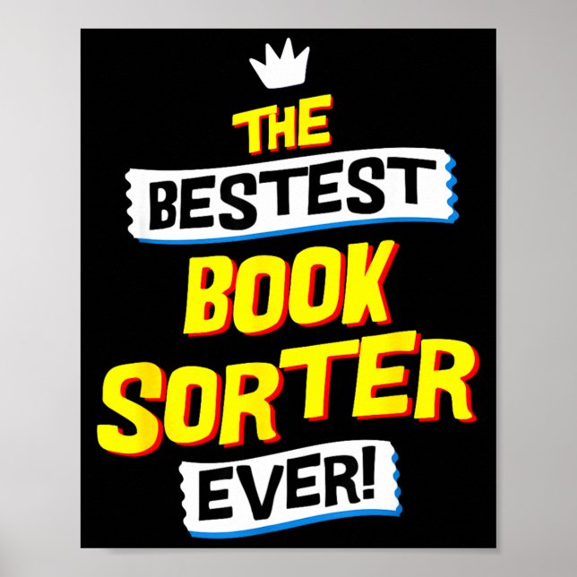 Póster Book Sorter, Funny Job Occupation  (Frente)