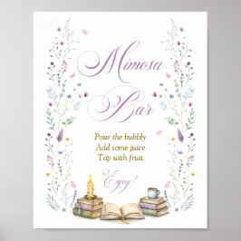 Póster Book Themed Bridal Shower Mimosa Bar