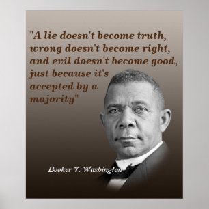 Póster Booker T. Cita de Washington sobre la verdad, bie