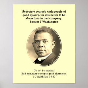 Póster BOOKER T WASHINGTON Black History Quote Scripting