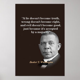 Póster Booker T. Washington Cita Sobre La Verdad, Bien, B