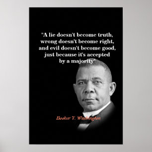 Póster Booker T. Washington Cita Sobre La Verdad, Bien, B
