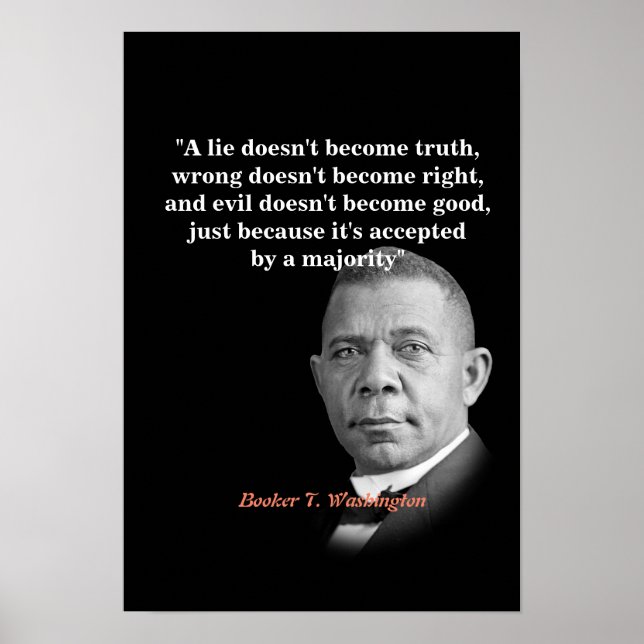 Póster Booker T. Washington Cita Sobre La Verdad, Bien, B (Frente)