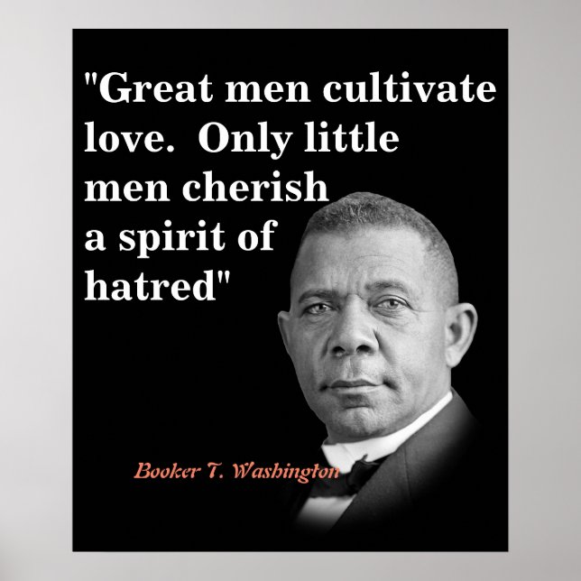 Póster Booker T. Washington Cita Sobre Los Grandes Hombre (Frente)