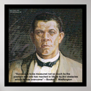 Póster Booker T Washington & Success Quote Poster