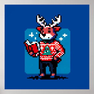 Póster Bookish Reindeer - Cosy diseño de Navidades de art