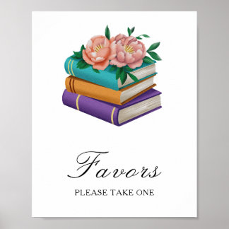 Póster books bags bridal shower Favors 
