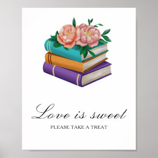 Póster Books Bridal shower Love is sweet