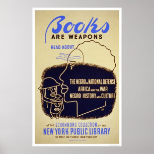 Póster Books Negro Africa WWII 1943 WPA