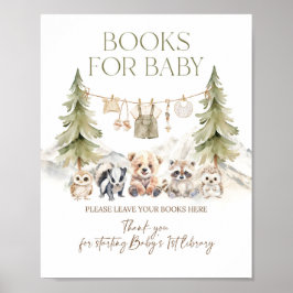 Póster Books Request Woodland Adventure Boy Baby Shower