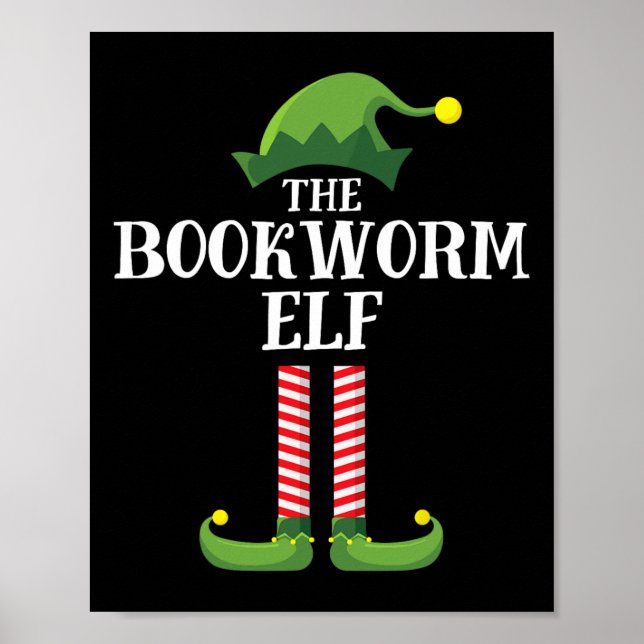 Póster Bookworm Elf Matching Family Group Christmas Party (Frente)
