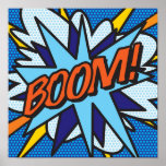 Póster BOOM Comic Book Pop Art Moderno Fun Retro<br><div class="desc">BOOM Comic Book Pop Art Poster de diversión moderna Anime Personalizado Comic Ficción Manga</div>