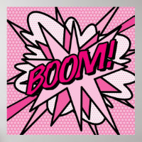 BOOM Comic Rosa Libro Pop Art Moderno Fun Retro