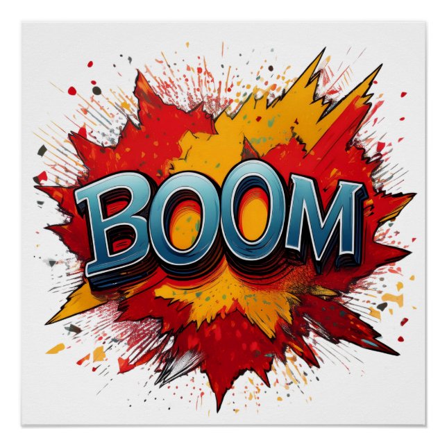 Póster Boom Comic Sound Effect - Arte pop audaz y lúdico (Anverso)