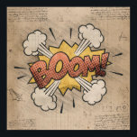 Póster ¡BOOM! Historieta vintage libro Steampunk Pop Art<br><div class="desc">¡BOOM! Geeky Comic Books y Grunge de los 90's, ¡todos crecidos! Divertido giro moderno en la onomatopeya atemporal con la chic y tambaleante bengala de vapor en burbujas de habla de superhéroes sobre fondo. Este diseño abstracto vintage presenta una magnífica paleta que añade un toque de color perfecto. Para personalizaciones...</div>