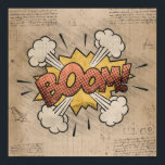 Póster ¡BOOM! Historieta vintage libro Steampunk Pop Art<br><div class="desc">¡BOOM! Geeky Comic Books y Grunge de los 90's, ¡todos crecidos! Divertido giro moderno en la onomatopeya atemporal con la chic y tambaleante bengala de vapor en burbujas de habla de superhéroes sobre fondo. Este diseño abstracto vintage presenta una magnífica paleta que añade un toque de color perfecto. Para personalizaciones...</div>