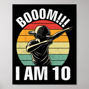 Póster Boom Soy 10 Dabbing Boy Retro 10 Nacimiento Chica