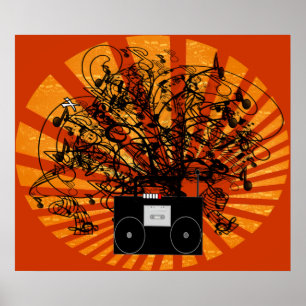 Póster BoomBox de los años 80